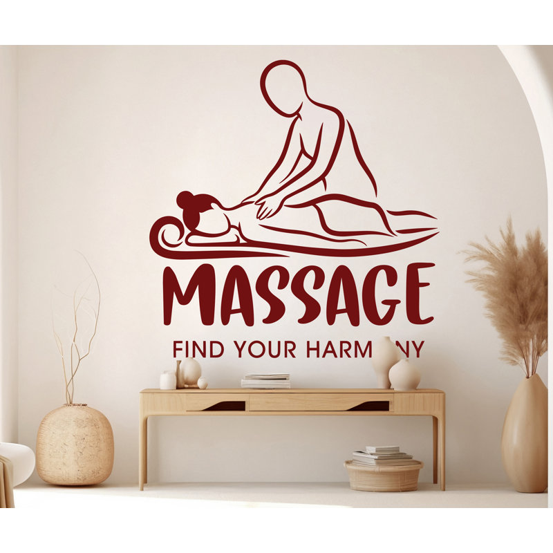 Adhésif décoratif massage | Décoration de salon spa moderne | Vinyle autocollant pour salon de beauté | Professional Studio Art Design 1167DRS