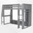 Wooden Gaming Loft Bed with Desk, Multi-Storage Shelves, LED Lights & Hanging Clothes Rack- Ideal for Bedroom, Dorm, and Home Office-1771373528-1771373529