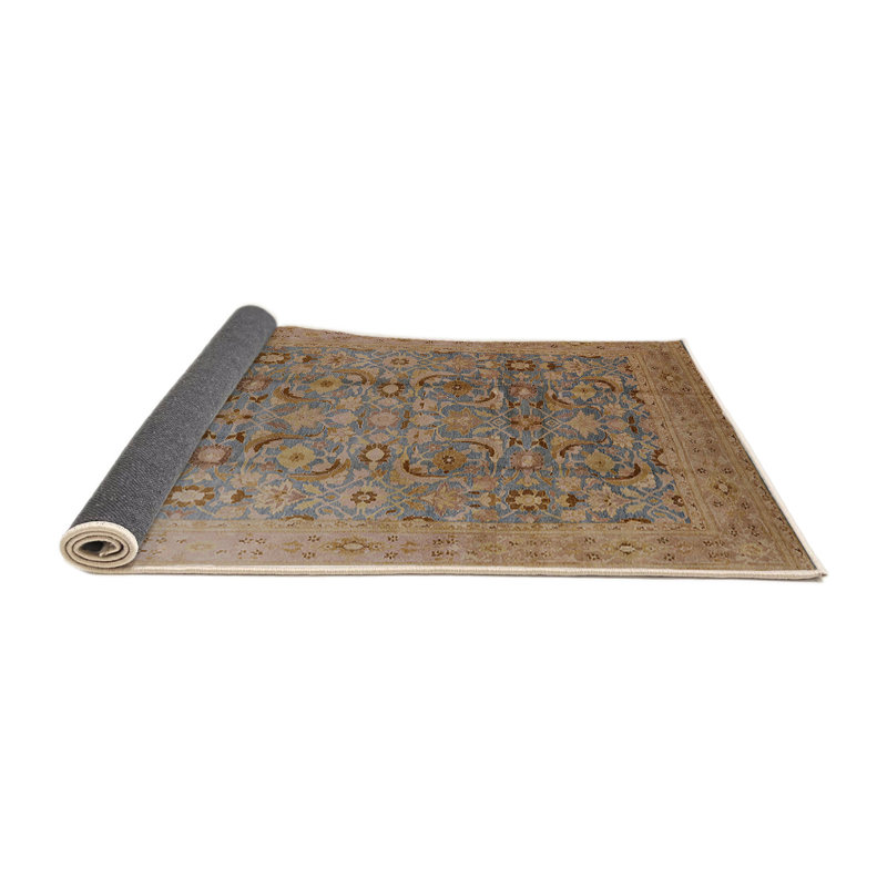 Tapis oriental beige / bleu marine, Rond 5 pi
