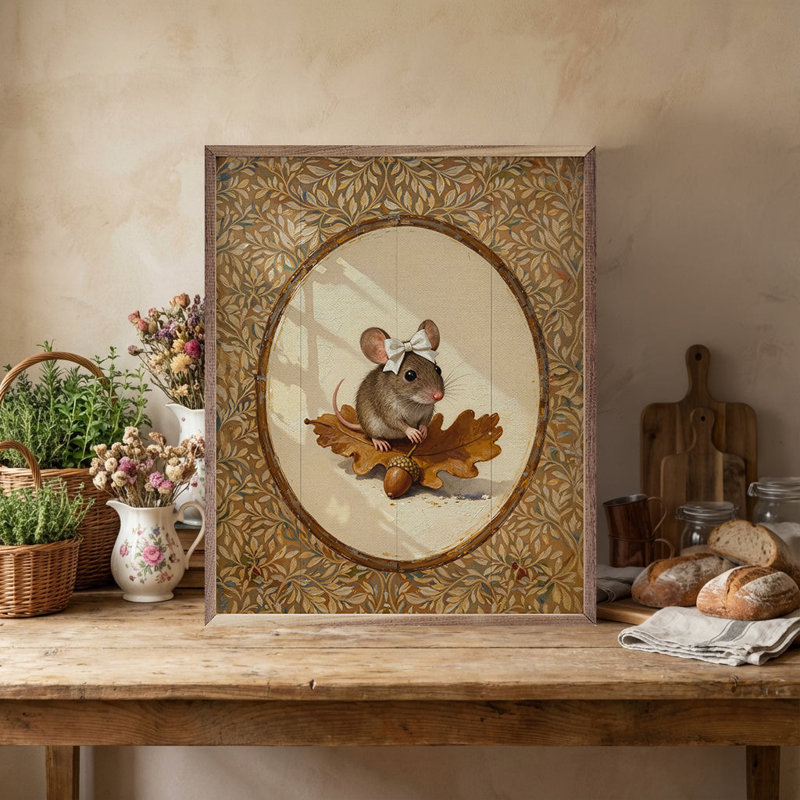 Mouse On Oak Leaf, H 30 po x l 24 po