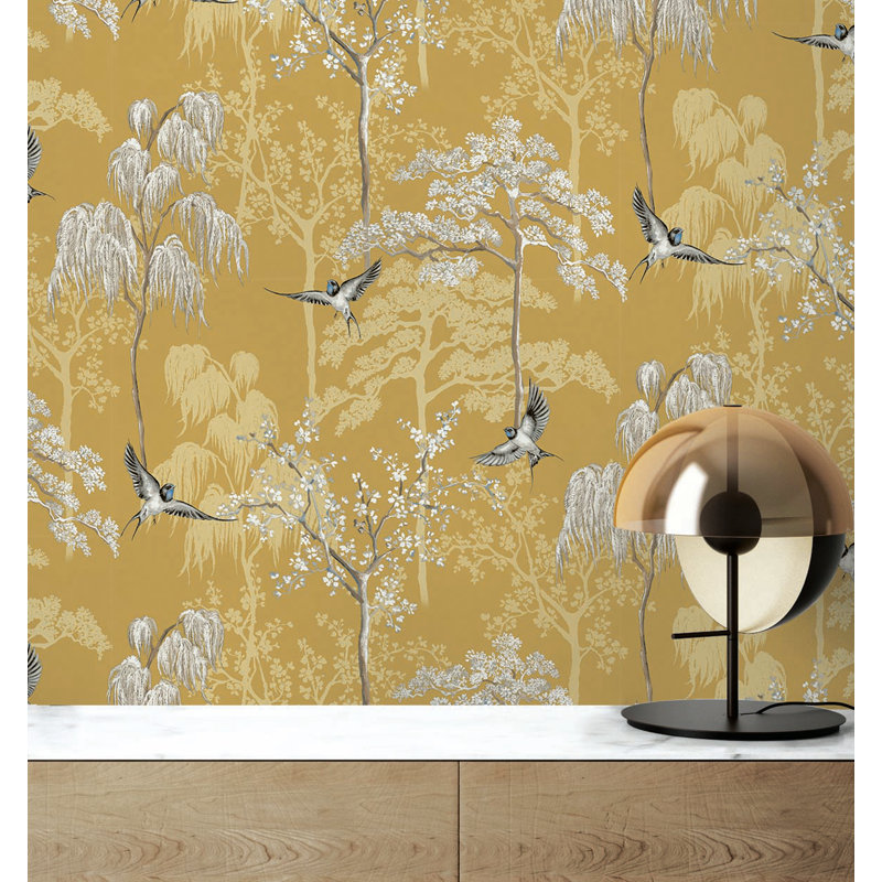 Daela Peel & Stick Floral Roll, Ochre