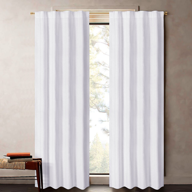 100% Cotton Canvas Tab Top Curtain Panels (50 x 72), Set of 2, 50" W x 72" L