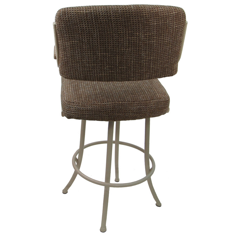 Tabouret de bar pivotant en métal 26 po - M-110 - À carreaux - Beige, Tabouret de comptoir (siège d'une hauteur de 26 p