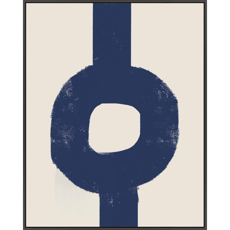 Abstract In Blue And White 2 Print by Eleni Psyllaki For Paradissi Digital Art, 20" H x 16" W, Black Canvas