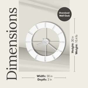 Oversized Pearl 30" Wall Clock