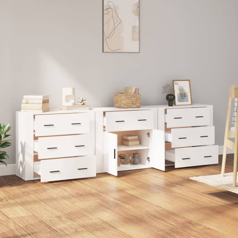 Tidioute 33 Cm Wide 7 Drawer Sideboard, White