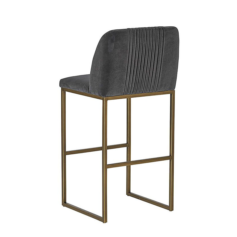 Nevin Barstool - Polo Club Muslin, Dark Gray Performance Basketweave, Bar Stool (30" Seat Height)