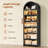 79.4" Tall Arched Cabinet, Modern 7-tier Bookcase With Led Light And Adjustable Shelf For Living Room, Kitchen, Home Office, Black-1501343312