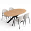 Ensemble de table de salle à manger extensible 5 pièces avec plateau en panneau de fibres à densité moyenne, pieds en métal et 4 chaises de salle à manger rembourrées-330554551-330554553