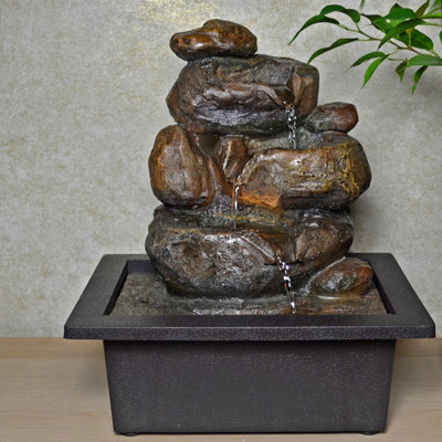 Duncan Weather Resistant Table Top Fountain with Light
