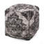 Pouf carré Sellek, noir et beige