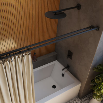 DreamLine Linea 2-15/16 in. x. 60 in. Double Straight Shower Rod, Matte Black