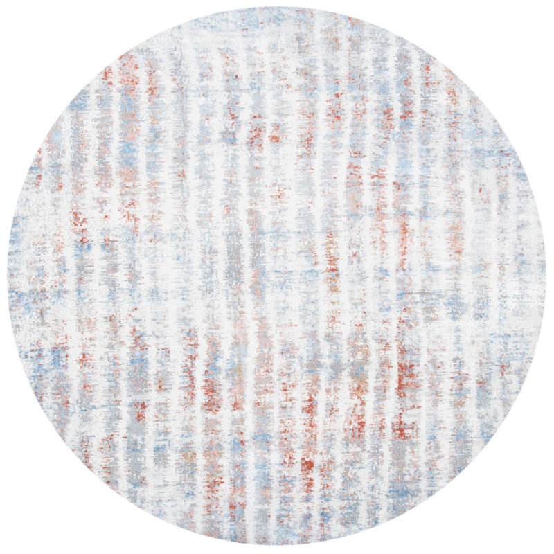 Amelia Cotton Abstract Rug, Round 6'7"