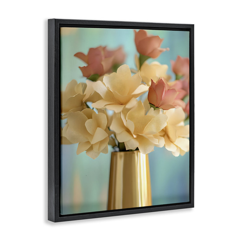 Cadre flottant à motif floral Modern Day, design par Franklyn Gregory, H 21 po x l 17 po, Cadre flottant noir de jais