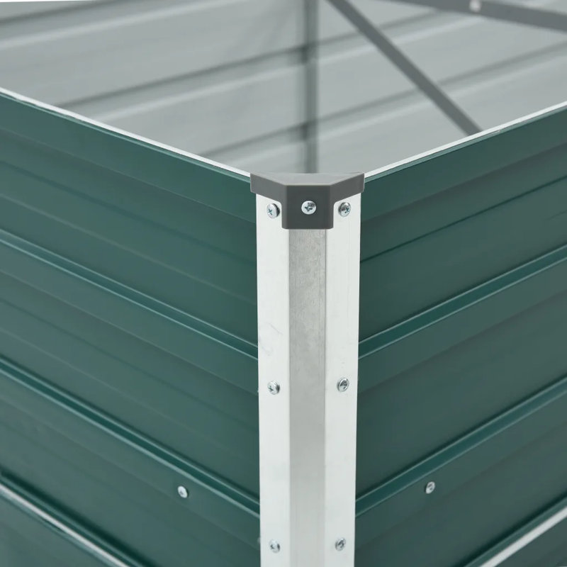 Edmund Metal Raised Garden Bed, 45cm H x 80cm W x 600cm L, Green