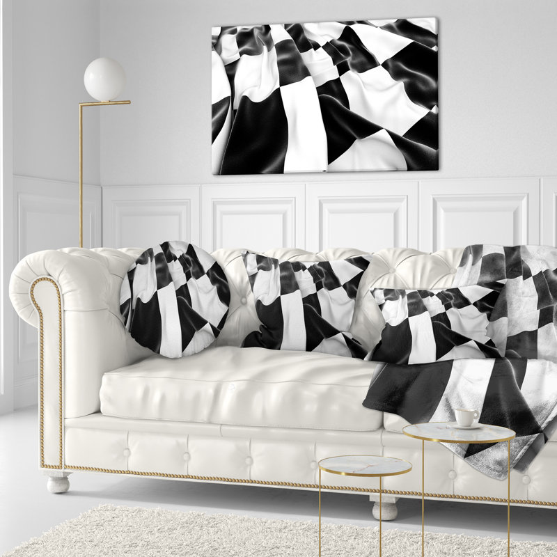3D Checkered Flag - Abstract Printed Pillow