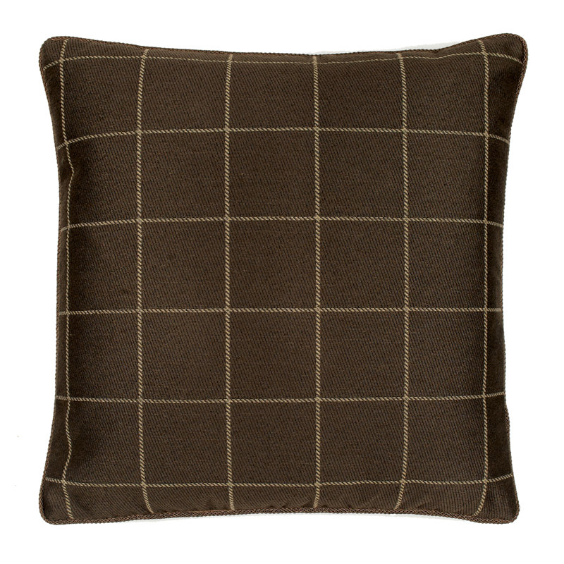 Sutton Plaid Feather Throw Pillow, Flannel