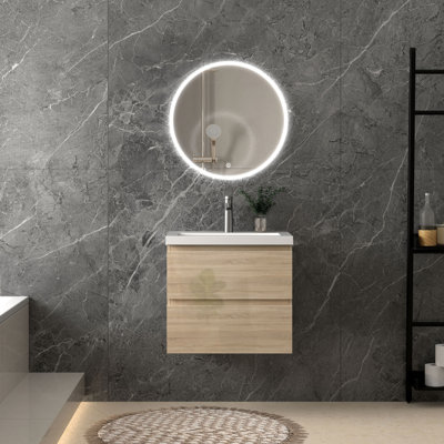 600mm Single Bathroom Vanity with Integrated Resin Basin