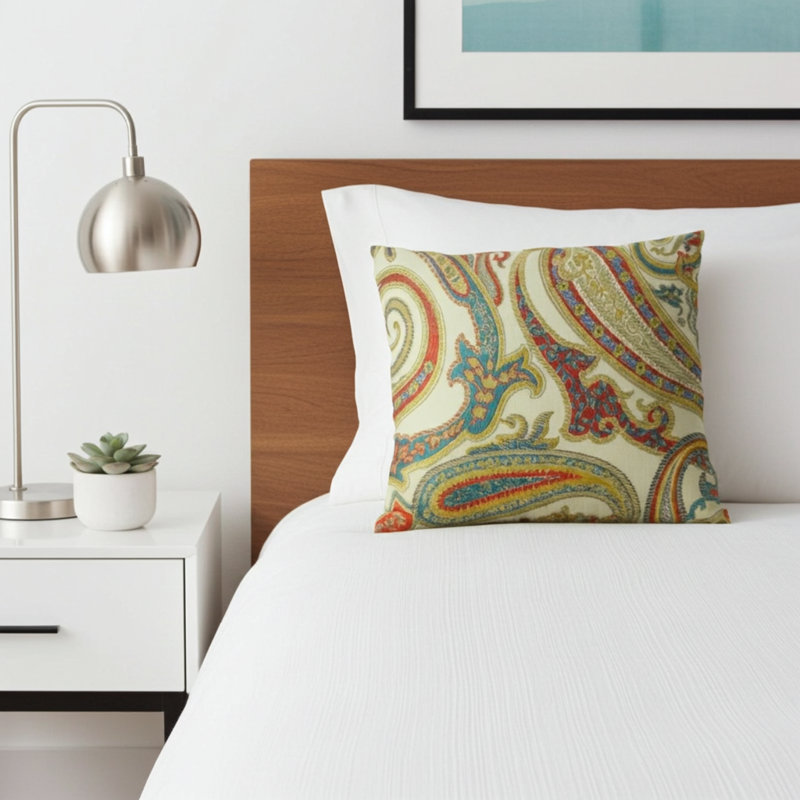 Oreiller luxueux Cachemire Bay Handmade, 20 po x 20 po, Coussin décoratif