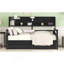 Lit de jour simple, support en lattes de bois, avec tablettes de chevet et deux tiroirs, espresso-1812340892-1812340894