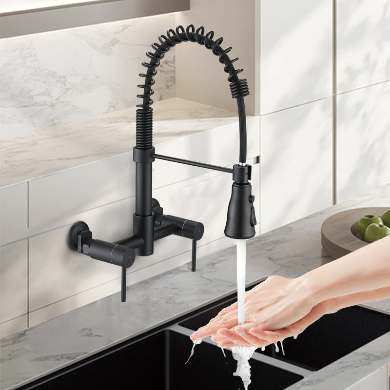 Robinet de cuisine rétractable Rainlex, Noir mat