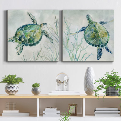 Seaglass Turtle I Canvas Art Print