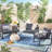 Rust Aluminum 3 Pc Chat In Dark Gray - Cushions For Vibrant Patio & Backyard With Chic