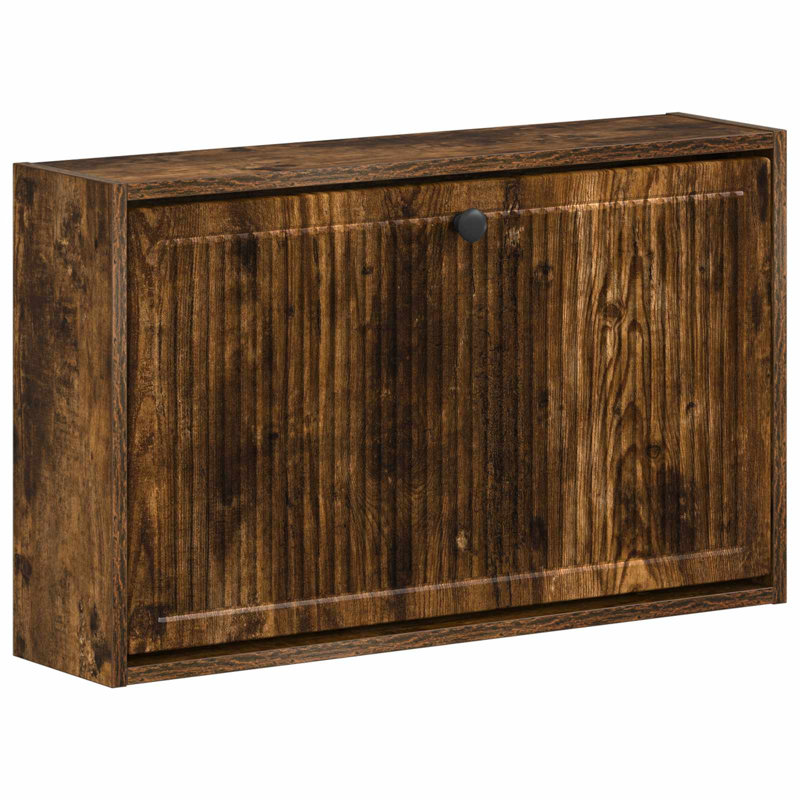 Flip Down Shoe Storage, 43 cm H x 71 cm W x 17 cm D, Smoked Oak