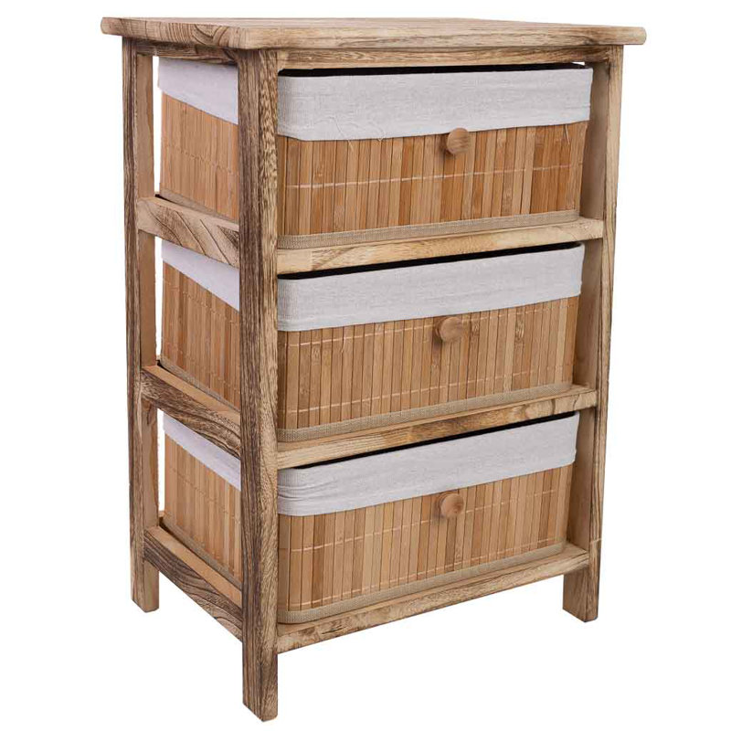 Saveah 40cm W 3 - Drawer Chest of Drawers, Brown