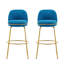 Ensemble de 2 tabourets de bar rembourrés avec structure en métal