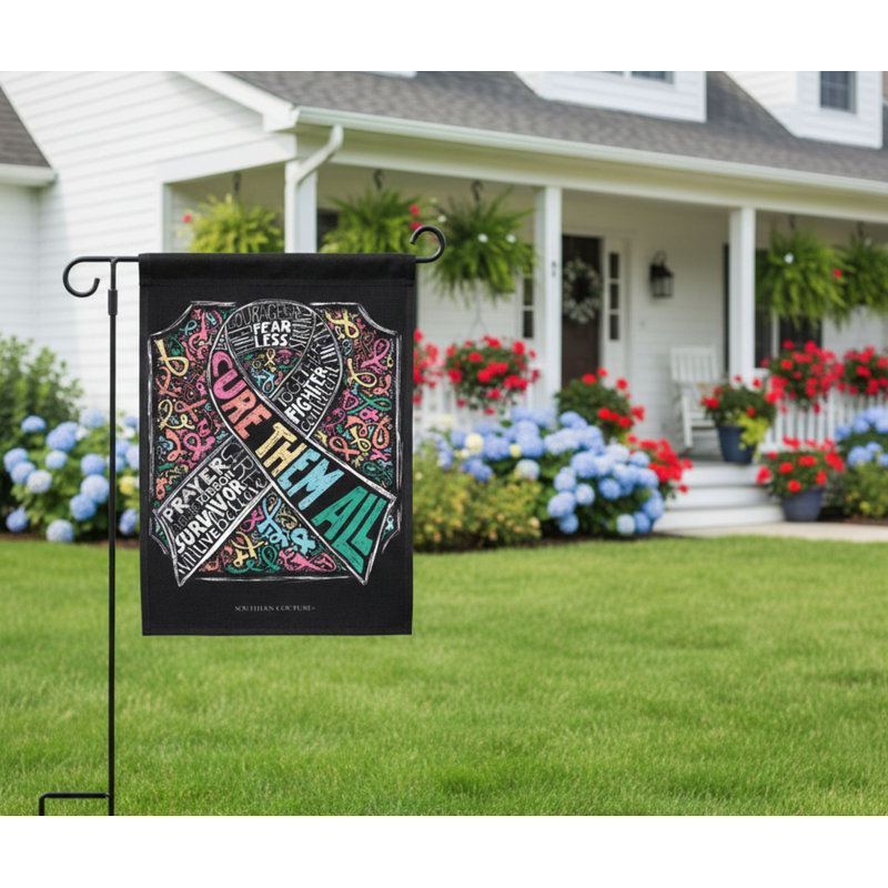 «Garden Flag Ribbon Cure Them All»