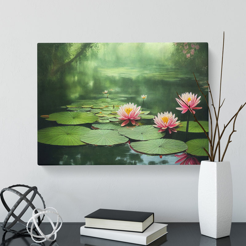 Tranquil Water Lily Pond - Wrapped Canvas, 35cm H x 50cm W x 3cm D