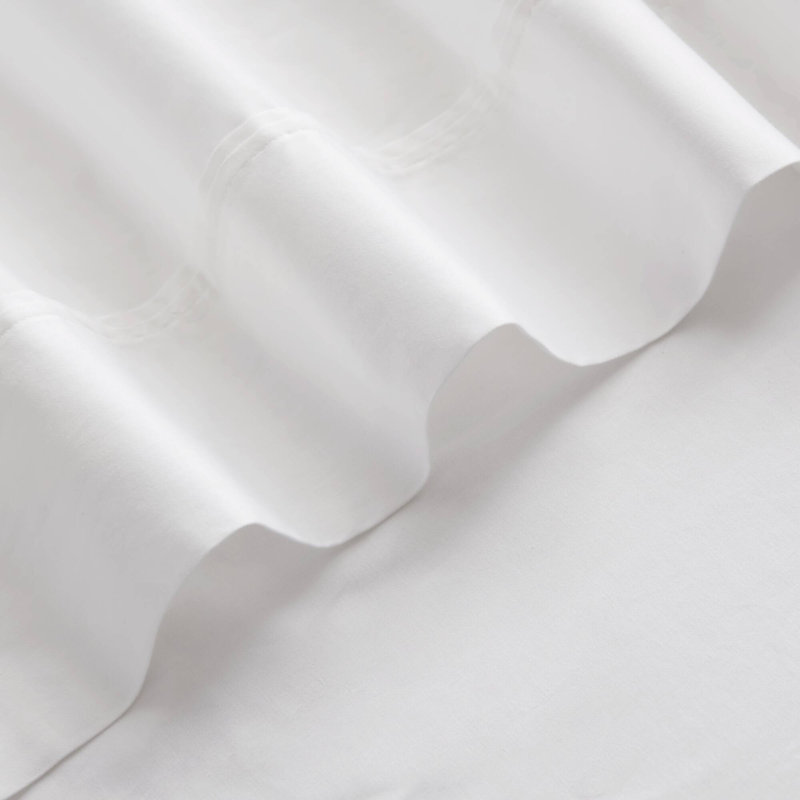100% Egyptian Cotton Sateen Sheet Set, Cal King, White