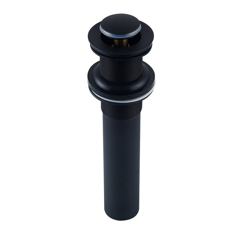 Mokleba Bathroom Sink Pop-Up Drain Without Overflow In Painted Matt Black, Matte Black