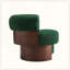 Fauteuil demi-tonneau rotatif moderne courbé et sculptural-130770218-130770219