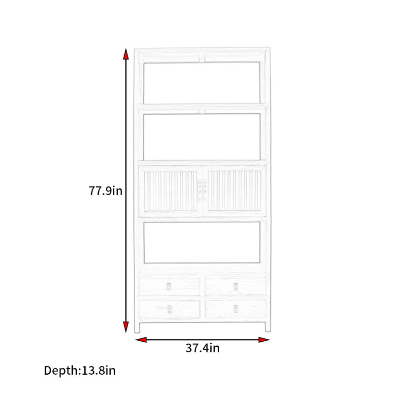 Nouvelle bibliothèque de style minimaliste classique chinois, Brun