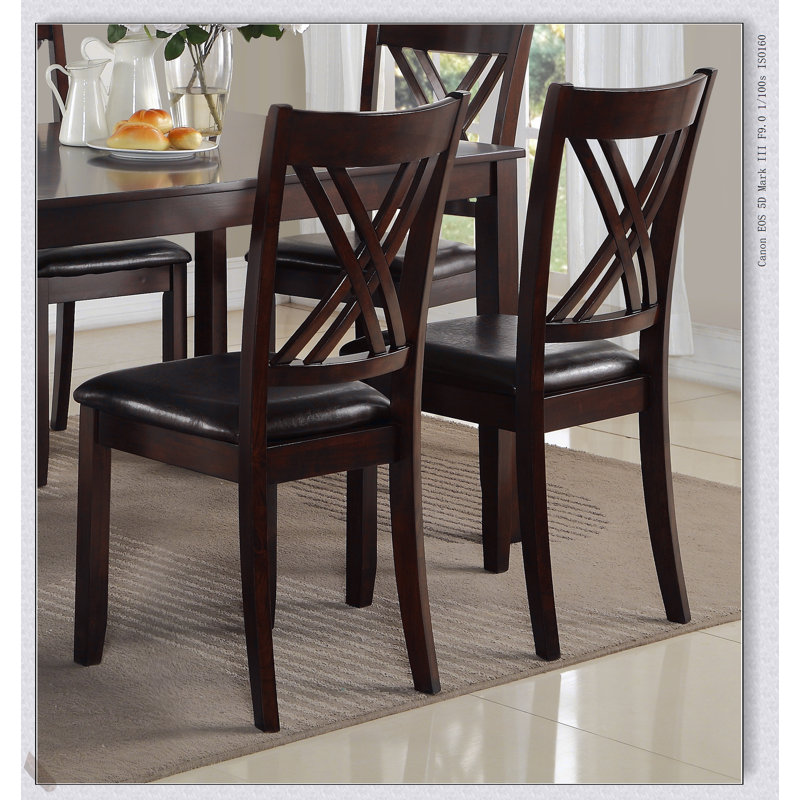 Ensemble de salle à manger 7 pièces avec table espresso brune et chaises rembourrées en polyuréthane pour une expérience culinaire élégante