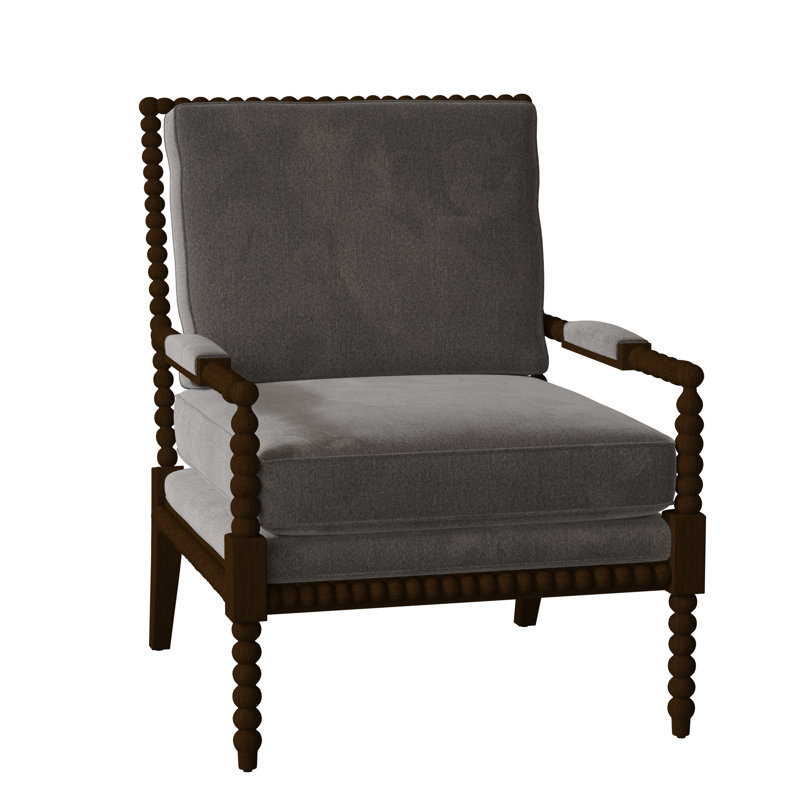 Fauteuil Paula Deen Home, Velours performance gris Nickie 45, Tabac