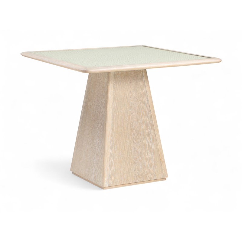  Plateau en verre et table en bois Burkett, Naturel, H 30 po x L 36 po x l 36 po