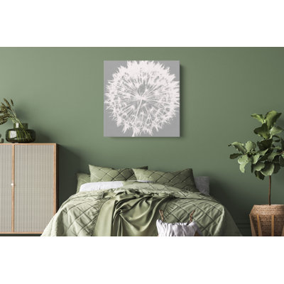 «Dandelion 7» par Irena Orlov, reproduction d'art sur toile tendue à motif floral blanc et gris