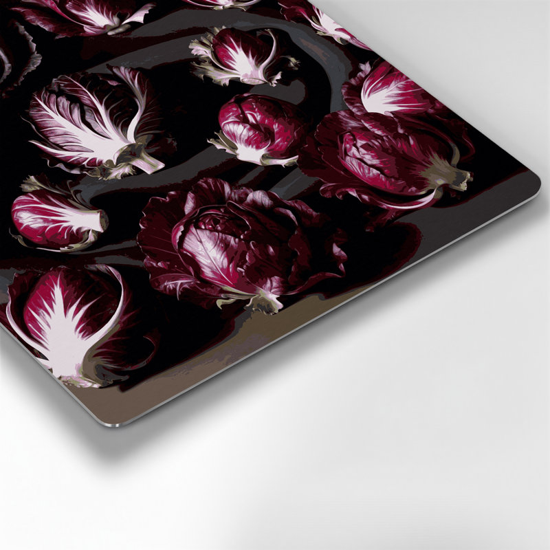 Légumes, art mural rouge en métal Radicchio, H 12 po x l 12 po