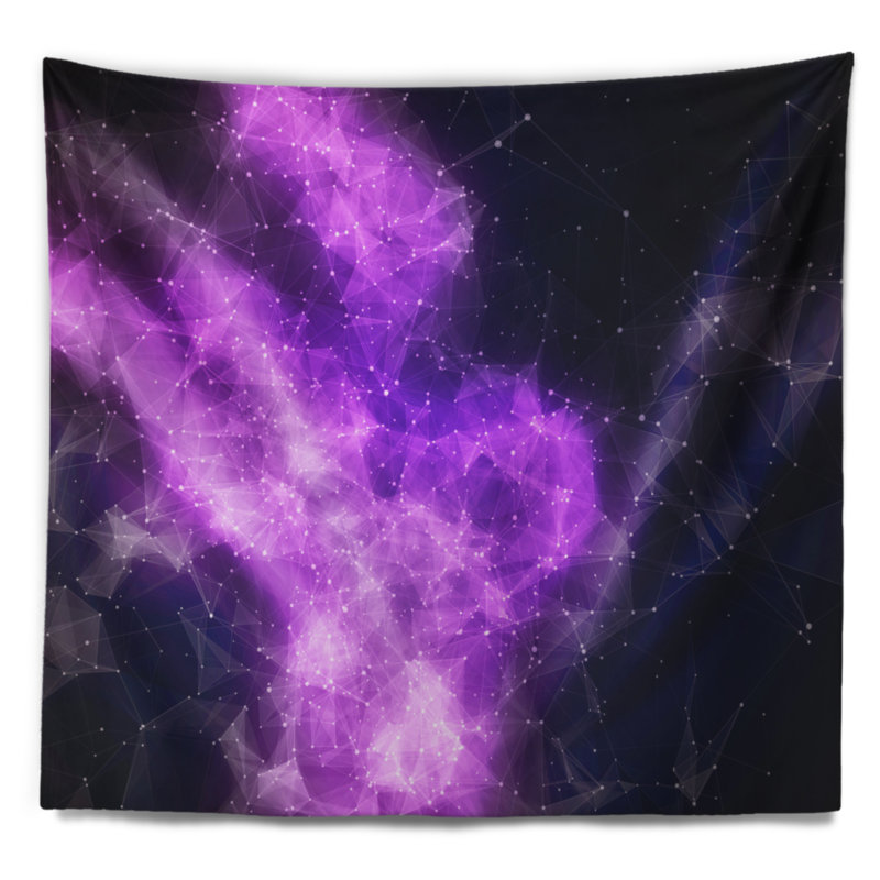 Tapisserie nebula violet fractal, H 78 po x l 92 po