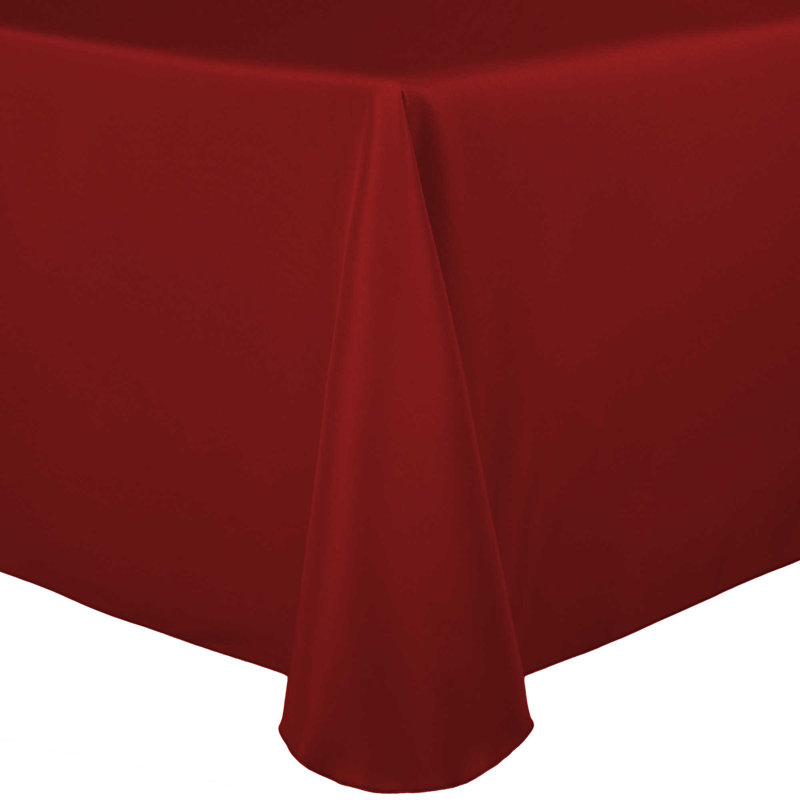 Solid Color Round Tablecloth, 3, 70" x 52", Cherry Red