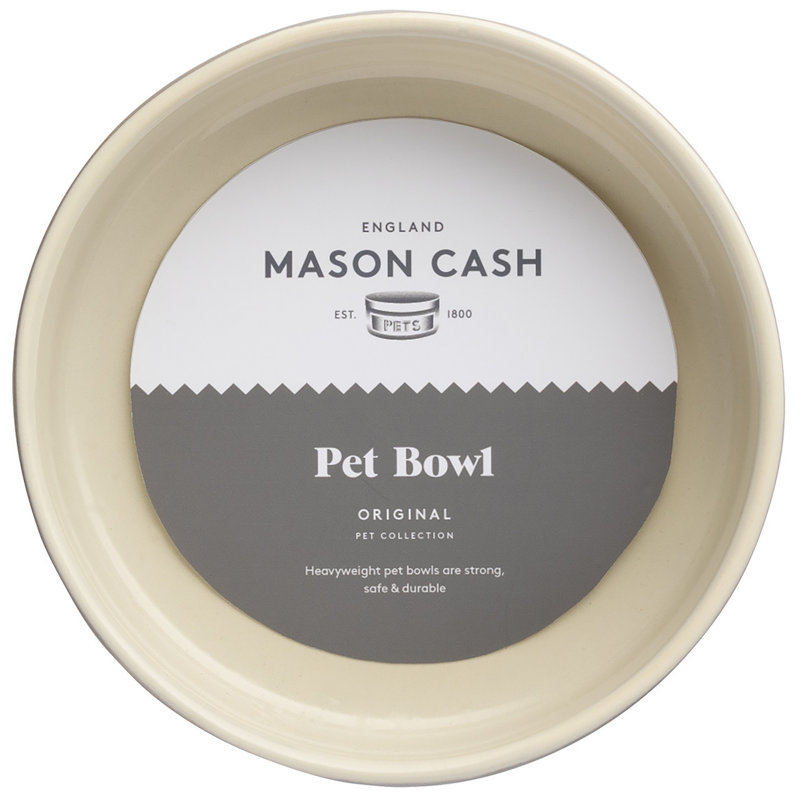 Mason Cash: Bol pour chien en os gaufré - gris - 5,9 po, 17 oz - plat en céramique durable pour aliments et eau, va au micro-ondes et au lave-vaisselle, alimentation et hydratation des repas pour animaux de compagnie