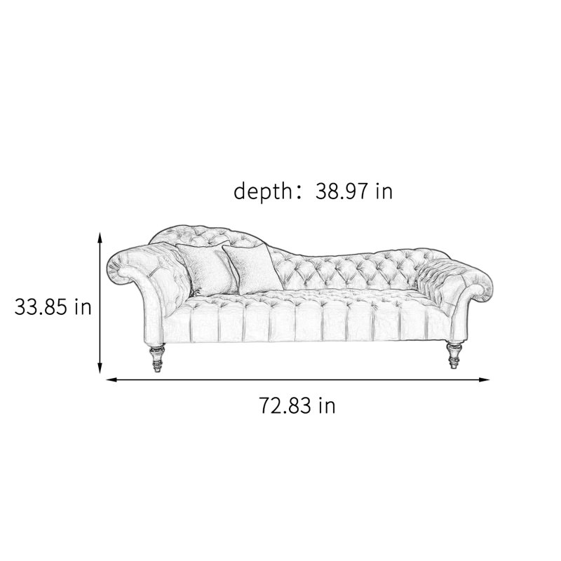 Chaise longue décontractée élégante et confortable, Face à la gauche