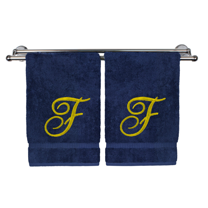 Super Plush Washcloth, Navy/Gold, F
