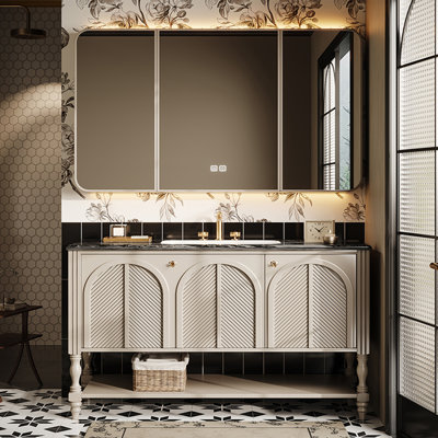 Simple French retro style bathroom cabinet