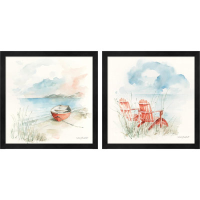 «Seaside Journey B» par Lisa Audit, art encadré (ensemble de 2)