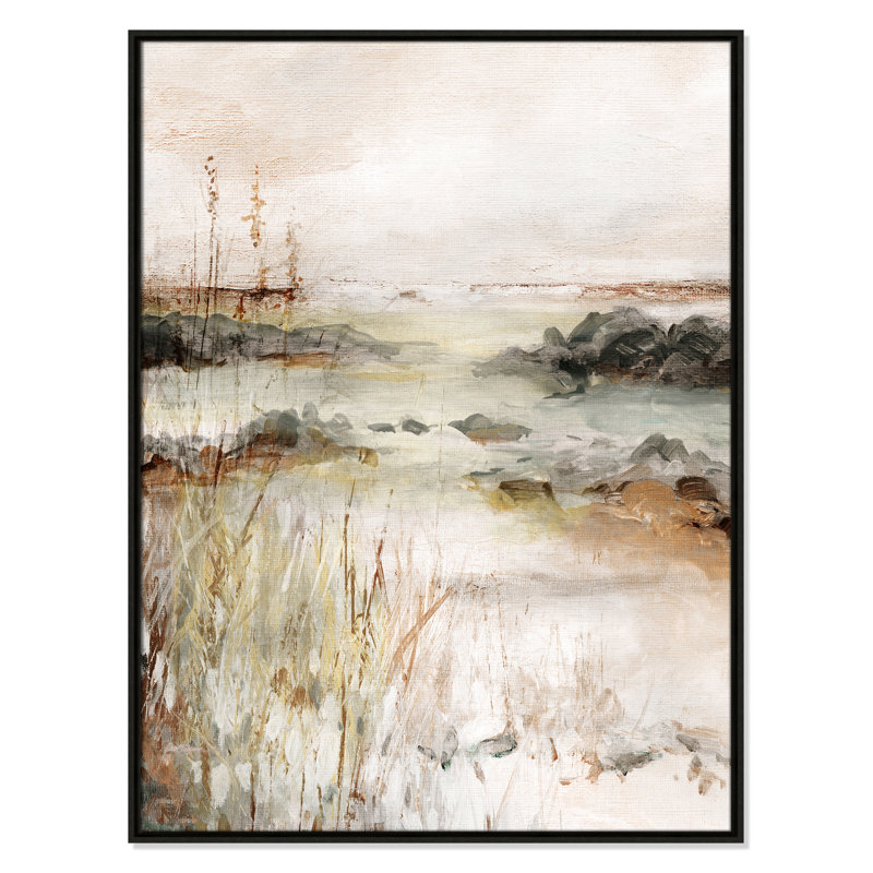 Impression de méandres de rivière par Carol Robinson, H 41,5 po x l 31,5 po, Espresso