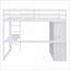 Lit mezzanine double en bois de pin avec garde-robe, bureau et amp; Tiroirs de rangement, blanc - aucun sommier nécessaire